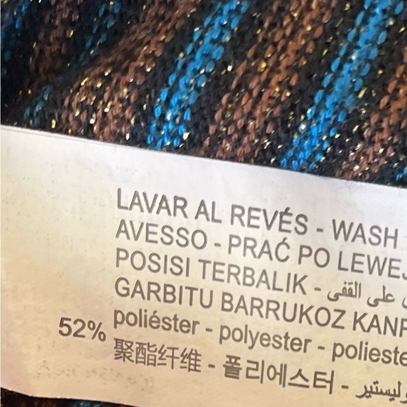 ZARA Trafaluc Metallic Stripe Midi Dress - Picture 14 of 15